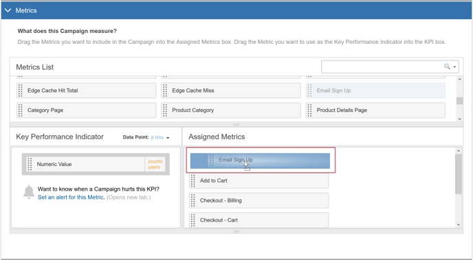 Assigning Metrics to an AB Campaign II