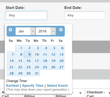 Choosing a Date Range for Reports