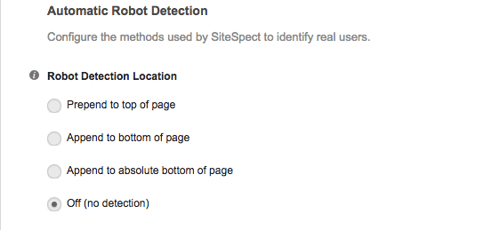 How does SiteSpect handle robots, bots, and crawlers - Automatic Robot Detection