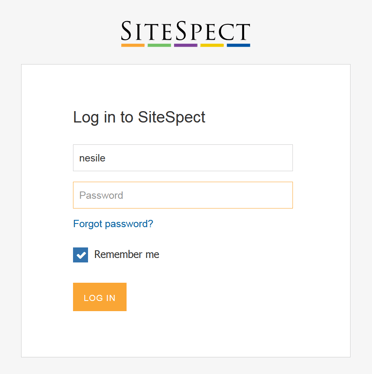 Logging in to SiteSpect - Log In