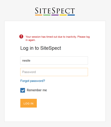 Logging in to SiteSpect - Timed Out
