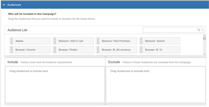 Selecting Audiences in the AB Campaign Builder - Audiences