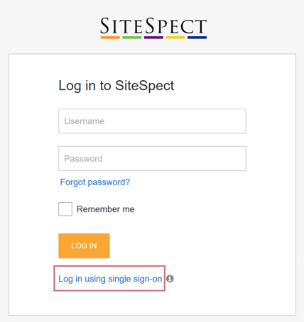 Single Sign-On - Log in to SiteSpect