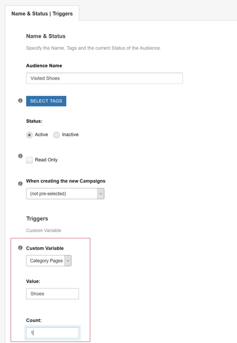 Using Custom Variables for Personalization - Name Status Triggers