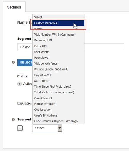 Using Custom Variables for Reporting - Settings