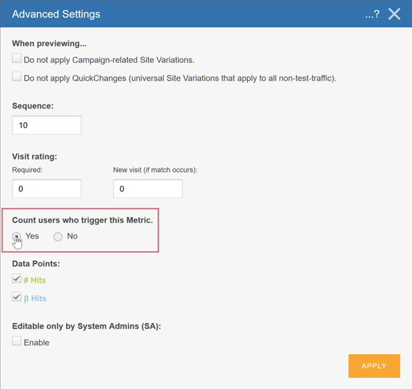 Using Metrics to Count Visits