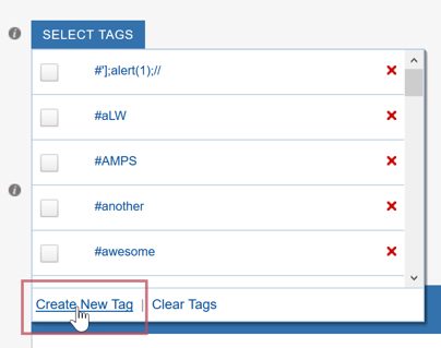 Using Tags - Select Tags